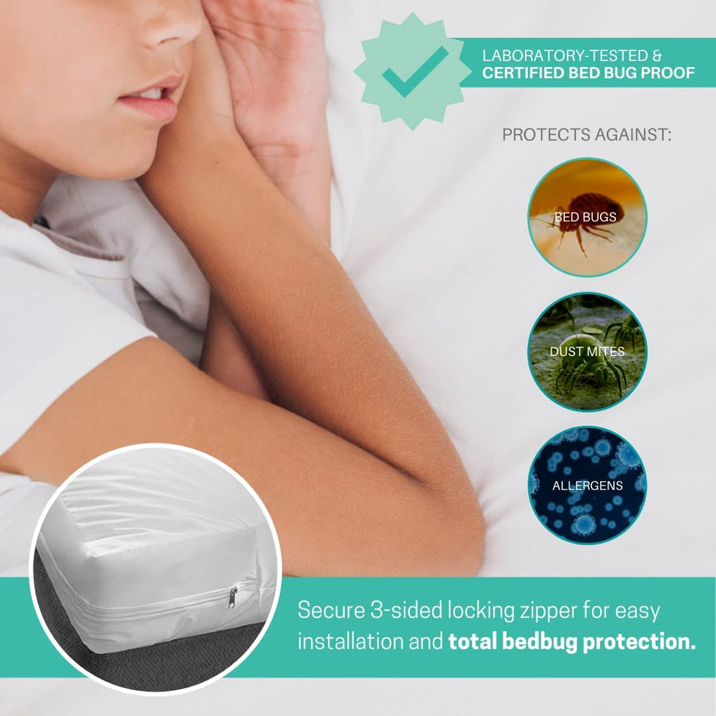 King Size Zippered Waterproof Vinyl Bed Bug Box Spring Cover E86869