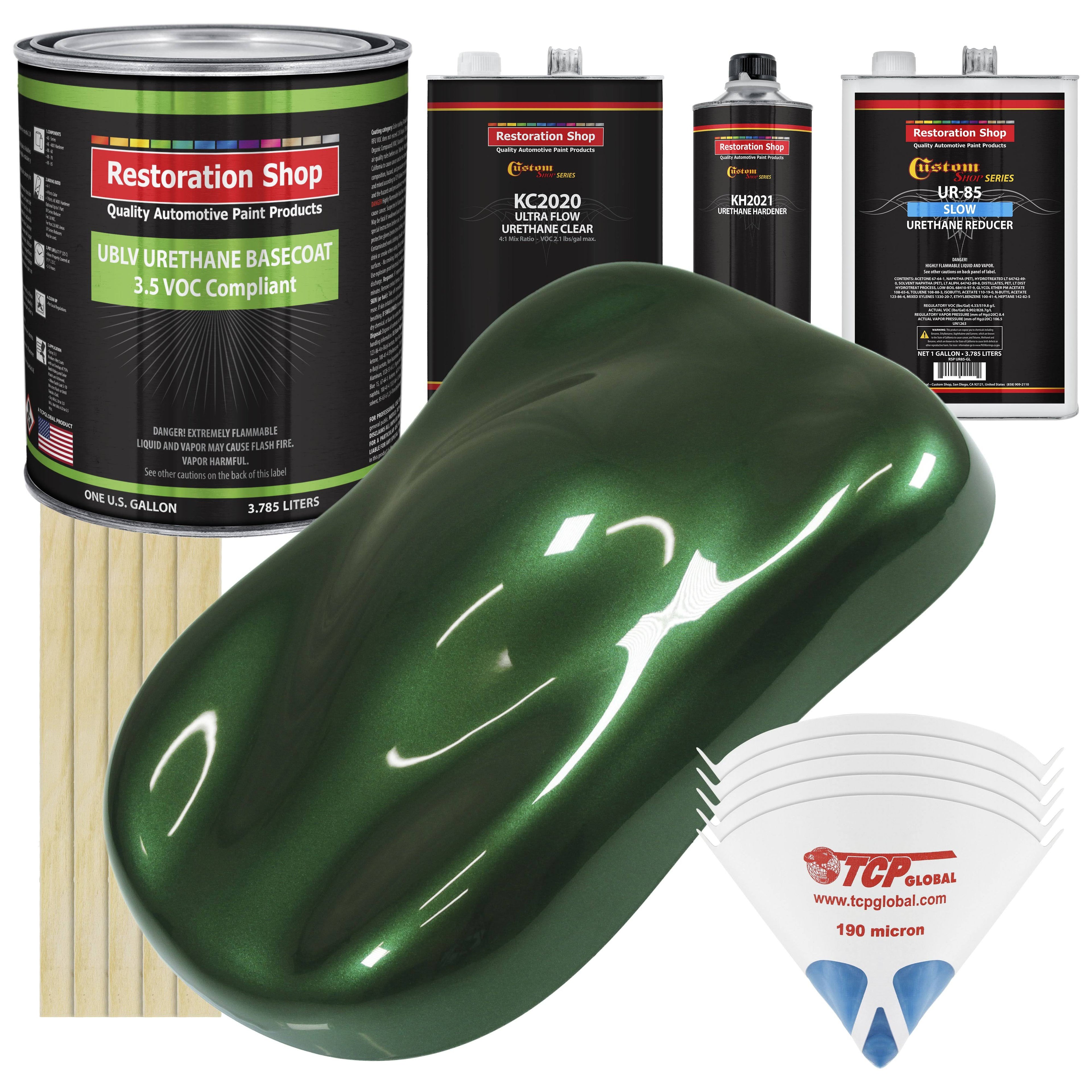 British Racing Green Metallic 3.5 Low VOC Urethane Basecoat Automotive Car Paint, 1 Gallon Kit K1783