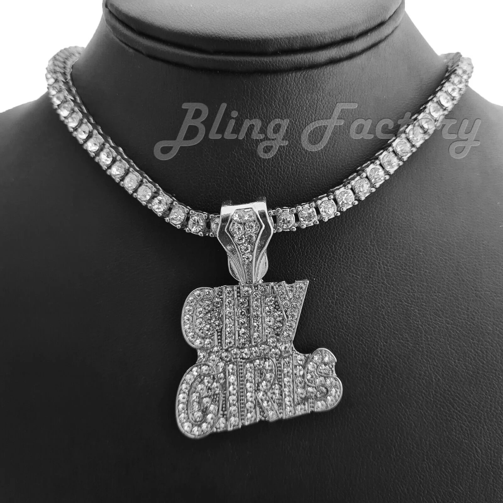 Iced Tennis Chain Necklace Q22415