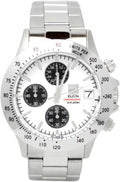 Silver Dial Color Black Men's Watch Q485