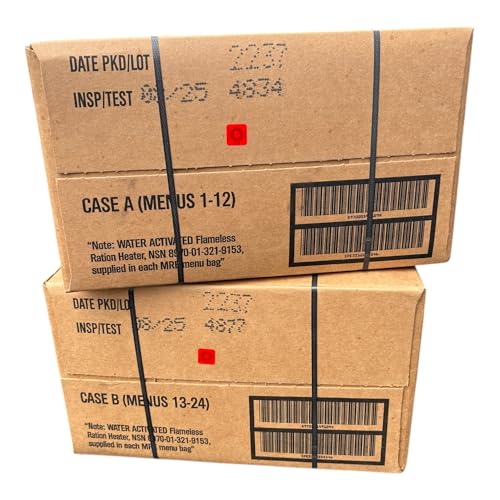 MRE Meals Ready to Eat Cases 2025 inspection Military Emergency Meals Camping (24 meals) M92198