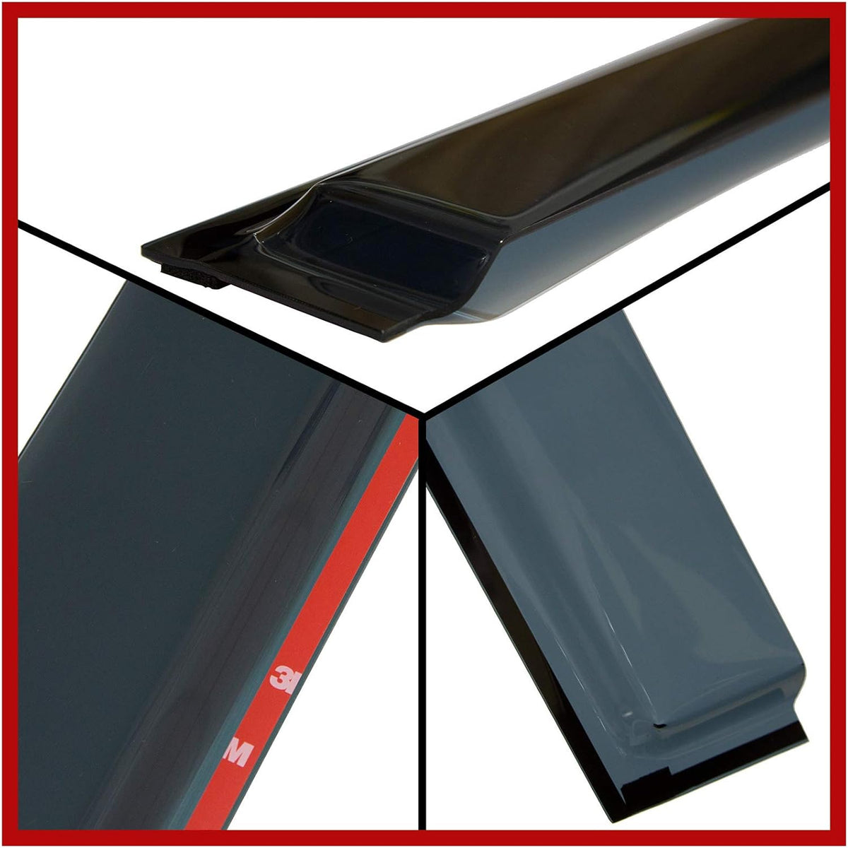 Smoke Tinted Tape-On Side Window Vent Visor Deflectors Rain Guards Pack of 2 N96335