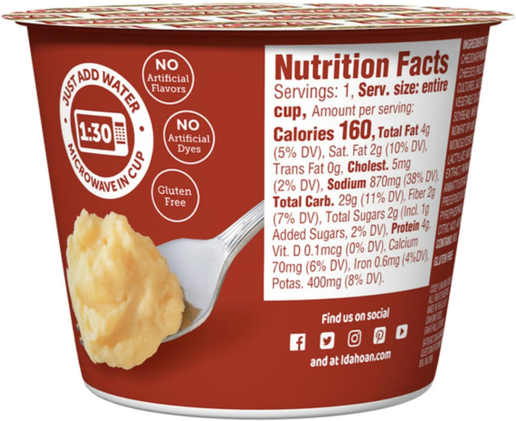 4 Flavor Mashed Potatoes Microwavable Bowls Variety, Pack of 8 X982
