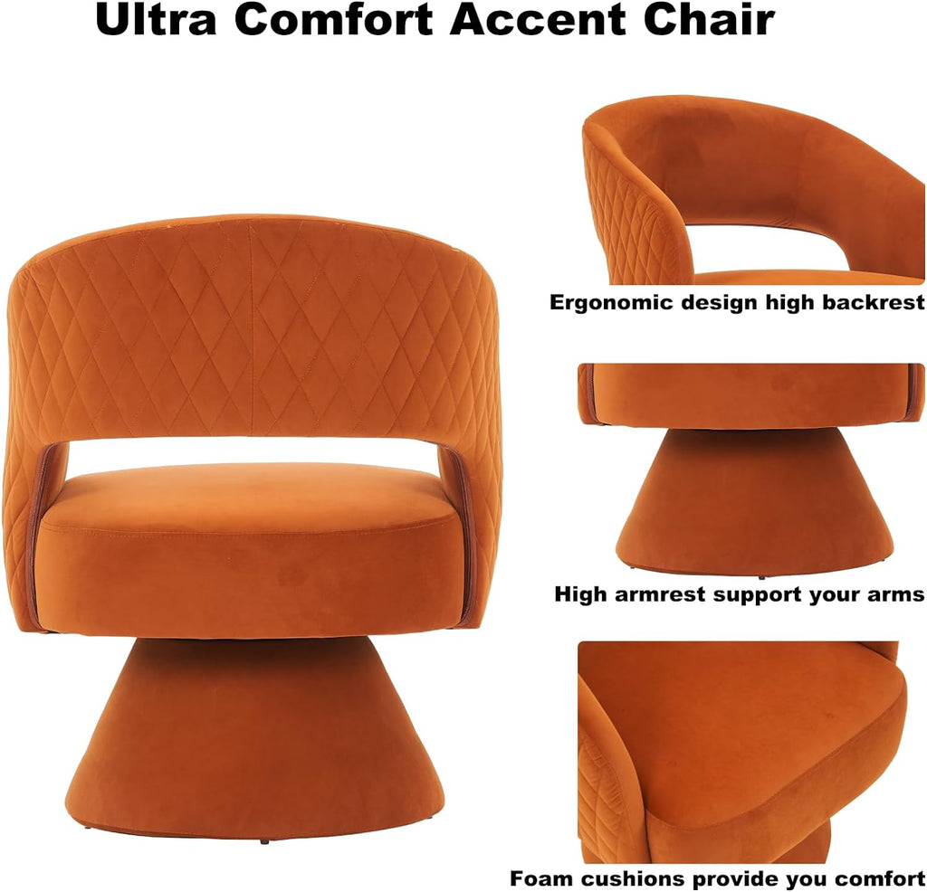 Green Velvet Swivel Barrel Chair V852285