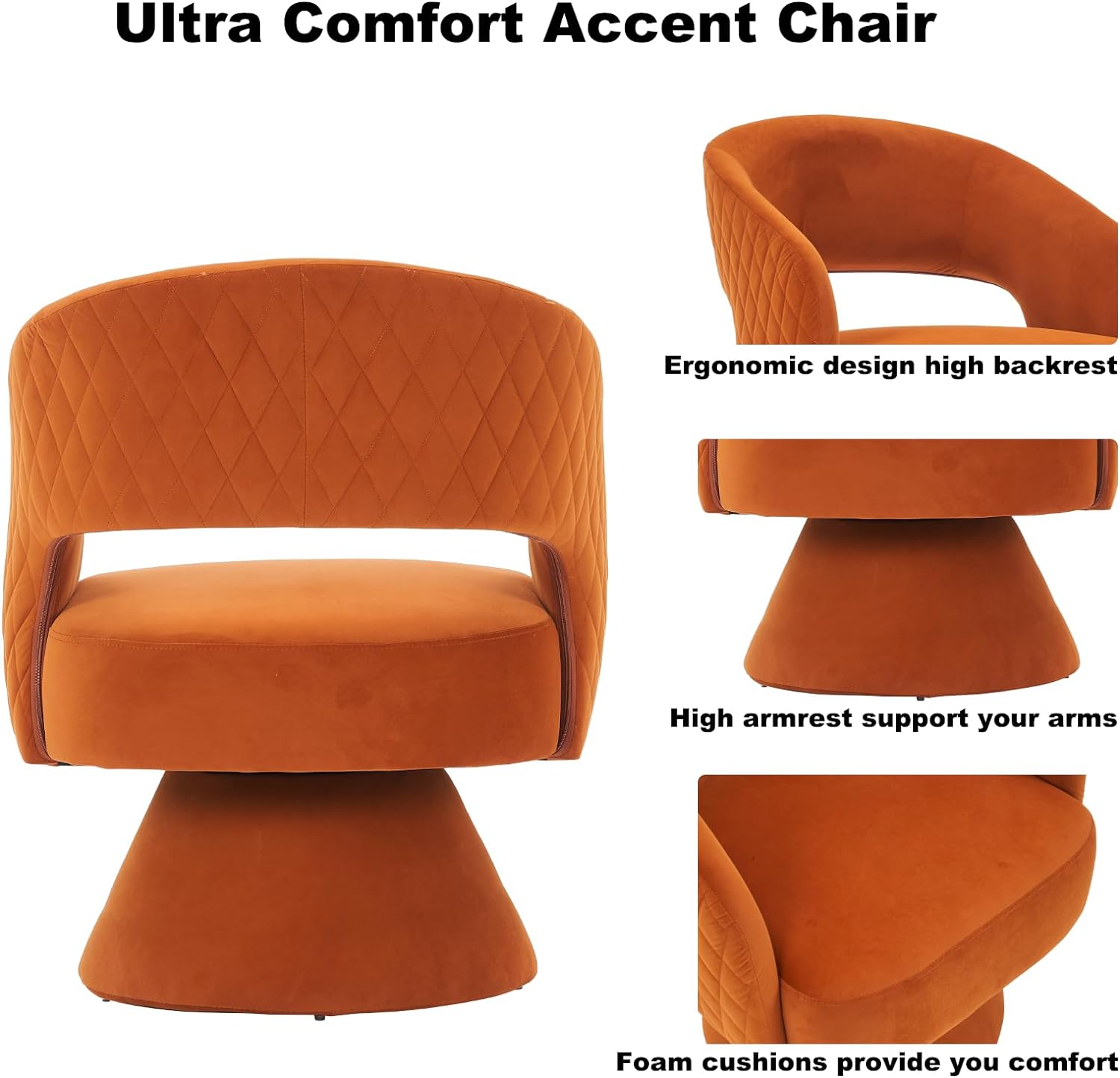 Green Velvet Swivel Barrel Chair V852285