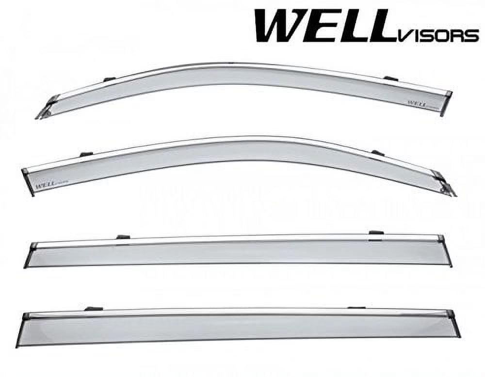Chrome Trim Side Window Visors Deflectors for Volkswagen Atlas Z77492
