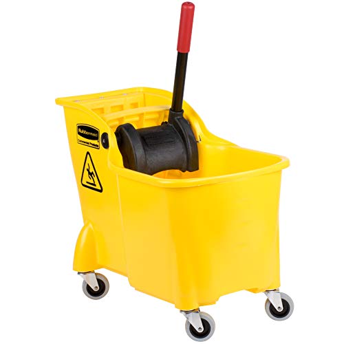 31 QT Yellow Mop Bucket and Wringer Combo on Wheels Q854221