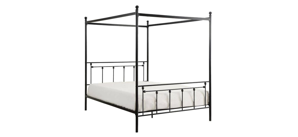 Black Metal Canopy Queen Bed T2646