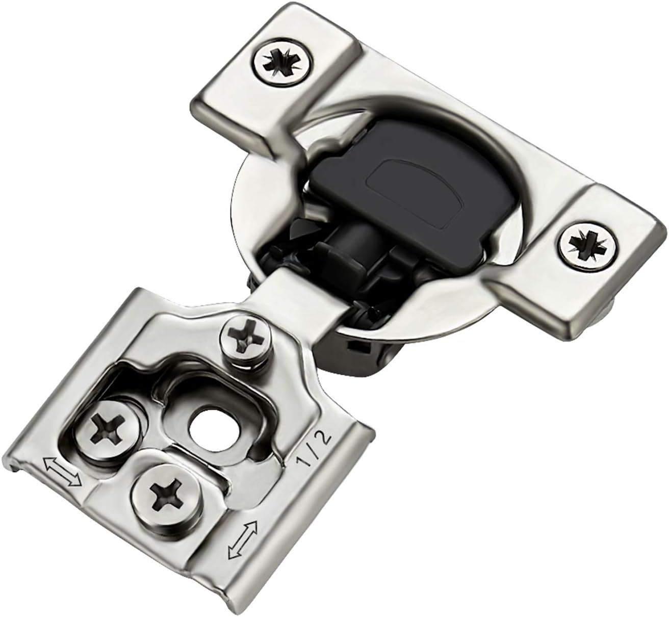62 Pack 31 Pairs 1/2 inch Overlay Soft Close Satin Nickel Stainless Steel Concealed Hinges Y414