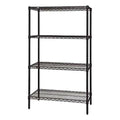 Black Wire Shelving 4-Shelf Starter Units C1402