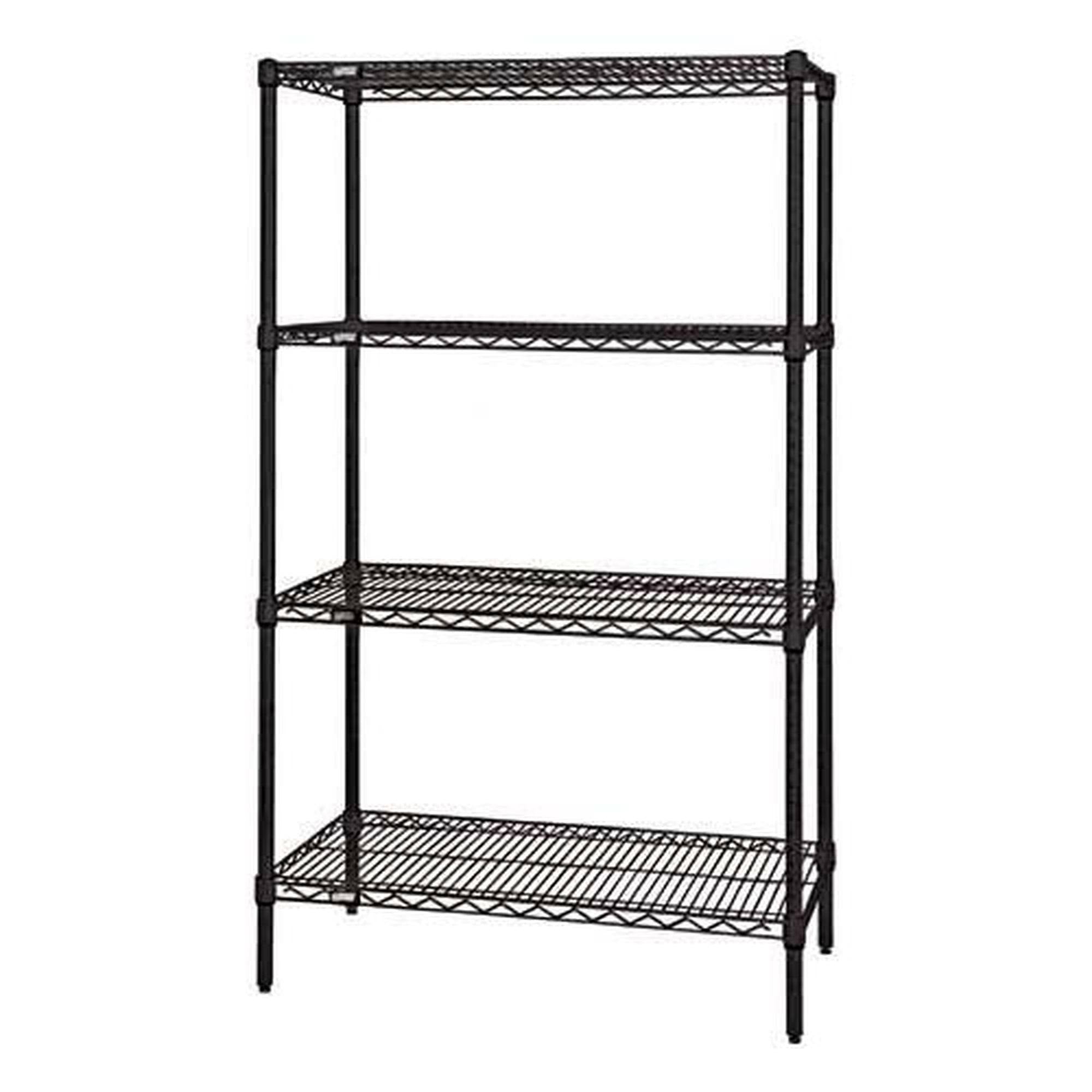 Black Wire Shelving 4-Shelf Starter Units C1402