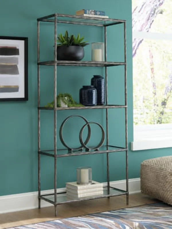 Antique Pewter Finish Bookcase I4453