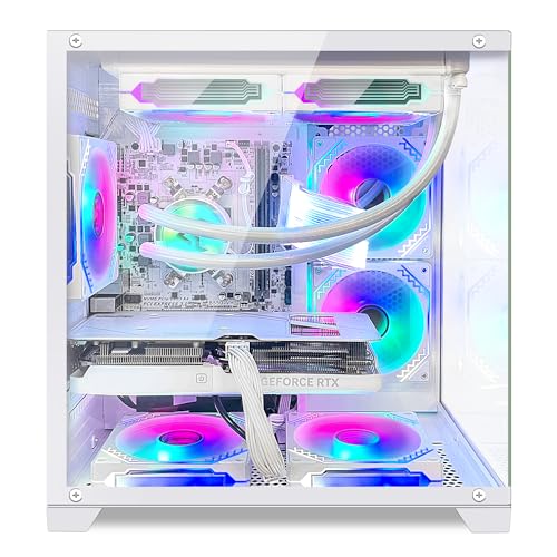 White AMD Ryzen 7 5700X RTX 4070 Super 12G 32GB DDR4 RAM 1TB M.2 PCIE SSD 1TB SATA SSD Windows 11 Pro 64-bit Desktop Computer Y884