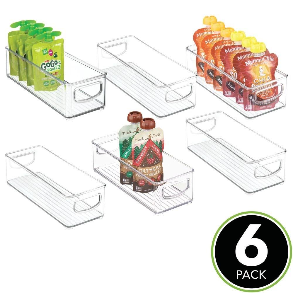 6 Pack Plastic Kitchen Food Storage Bin with Handles W761234