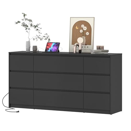 White 9 Drawer Wood Dresser Y40146