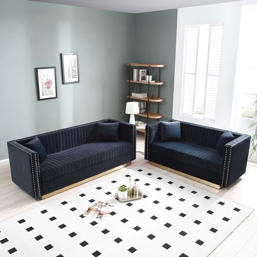 Black Velvet 3 Seater Sofa with Gold Metal Legs X706980