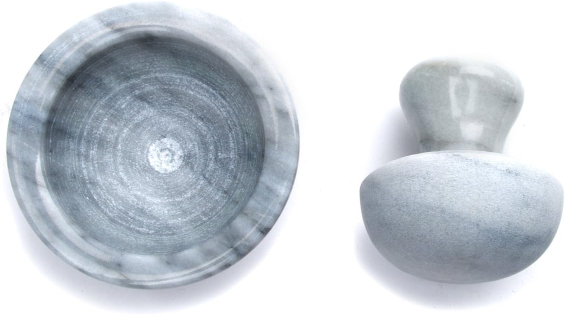 White Marble Mortar and Pestle V64091