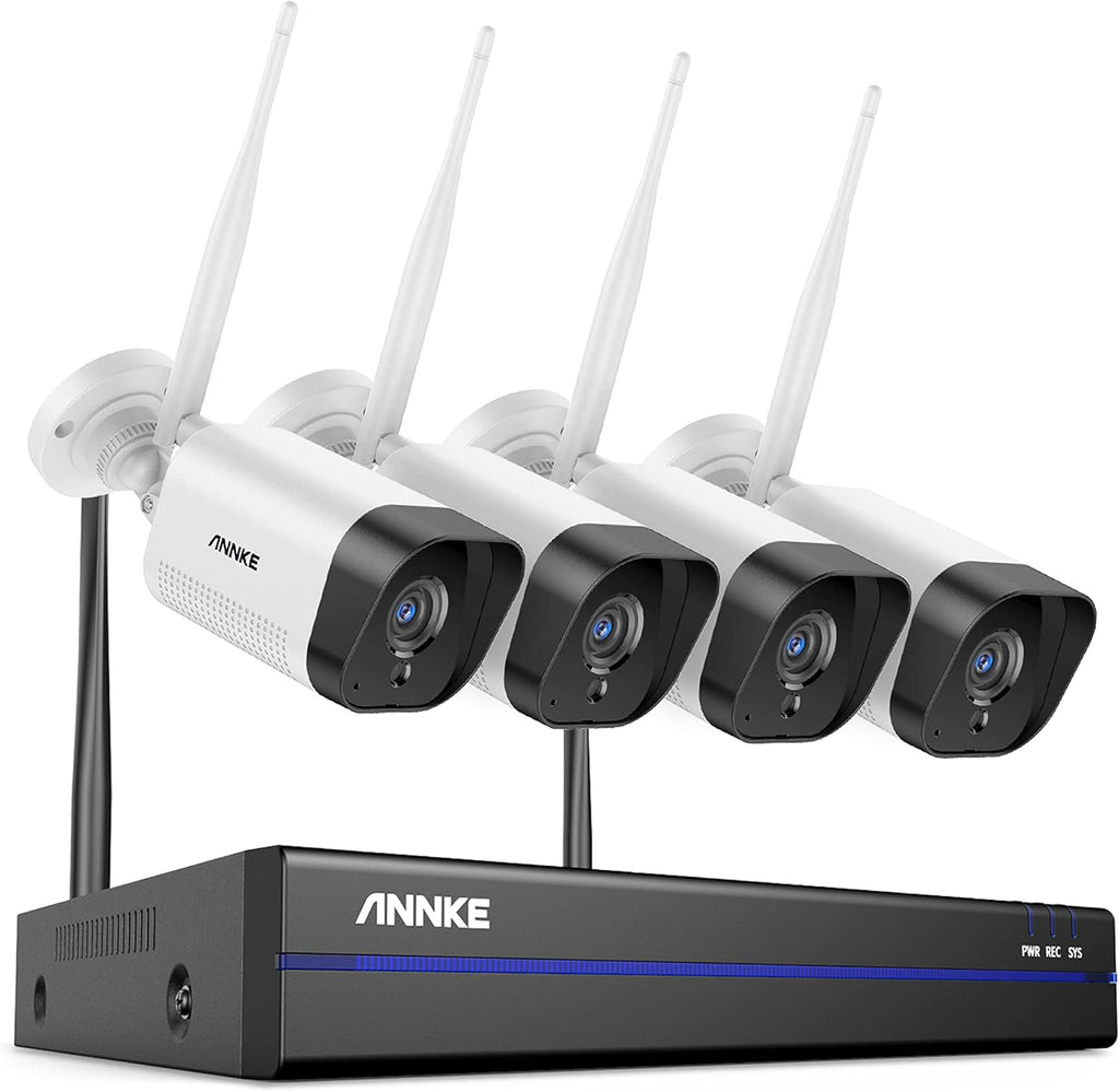 3MP Wireless Security Camera System, 8 Channel 5MP WiFi NVR with 4Pcs 3MP Weatherproof IP Cameras K634