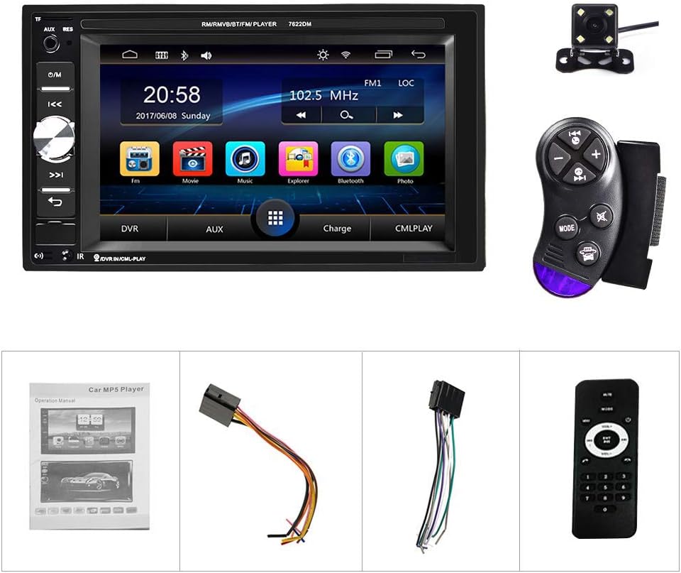 6.2 Inch Touch Screen Car Stereo with Backup Camera N468
