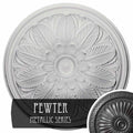 Bordeaux Ceiling Medallion, Hand-Painted Pewter, Gray L9540