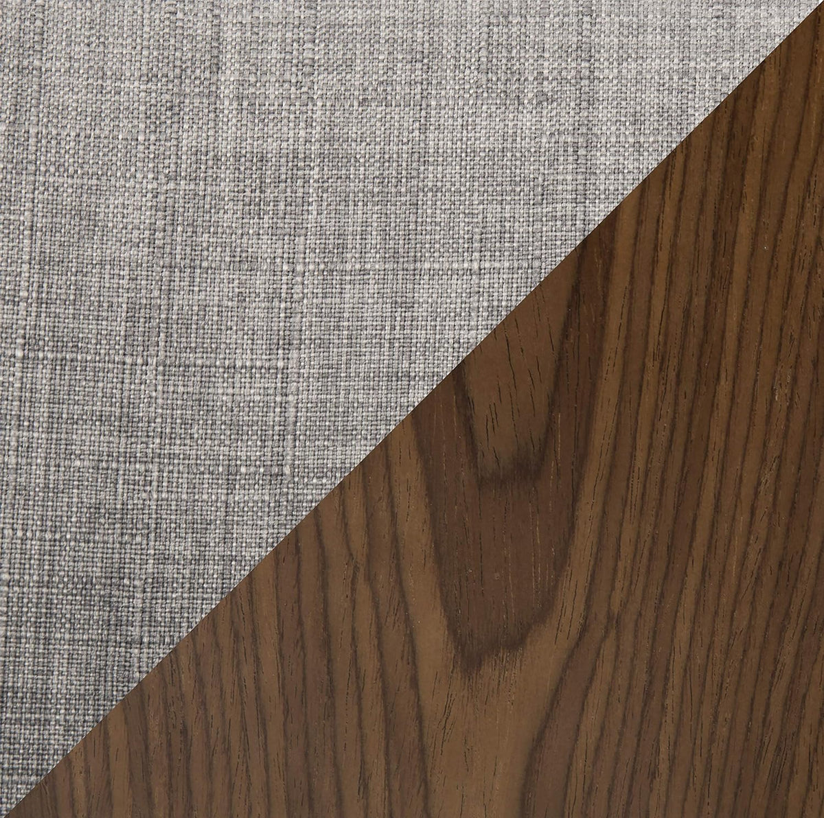 Set Of 2 Walnut Wood Light Grey Fabric Counter Stool D885