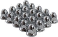Chrome Steel 33mm Push-on Bullet Flanged Lug Nut Covers Pack of 60 V1279