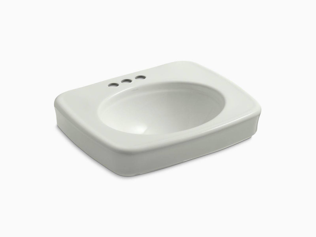 Pedestal Bathroom Sink Basin with 4x22 Centerset Faucet Holes F9714