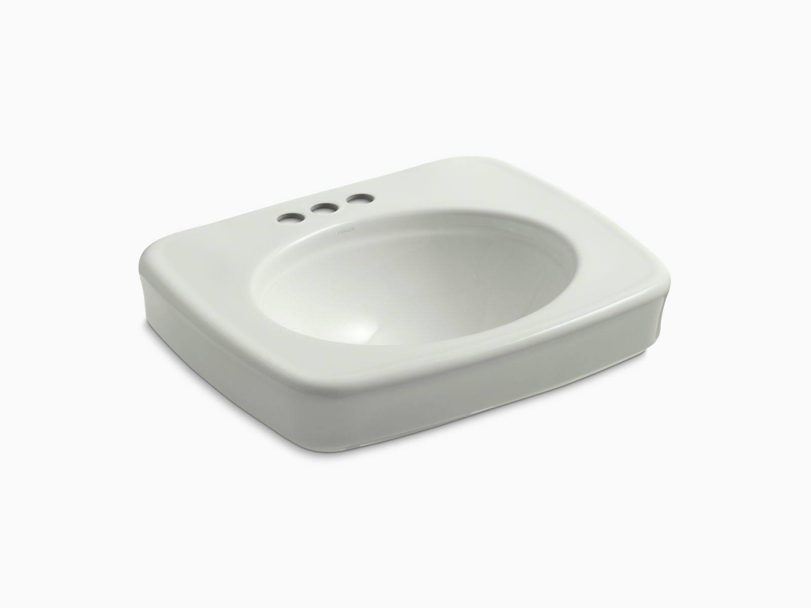 Pedestal Bathroom Sink Basin with 4x22 Centerset Faucet Holes F9714