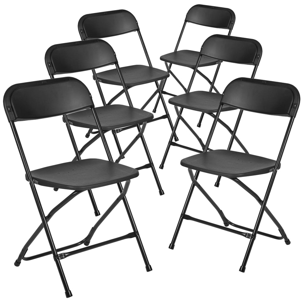 Black Plastic Folding Chair 6 Pack I7013