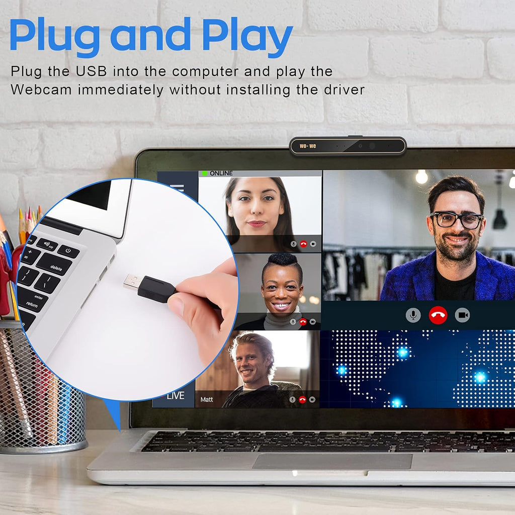 1080P IR Webcam with Dual Microphones, Pack of 2 Q90225