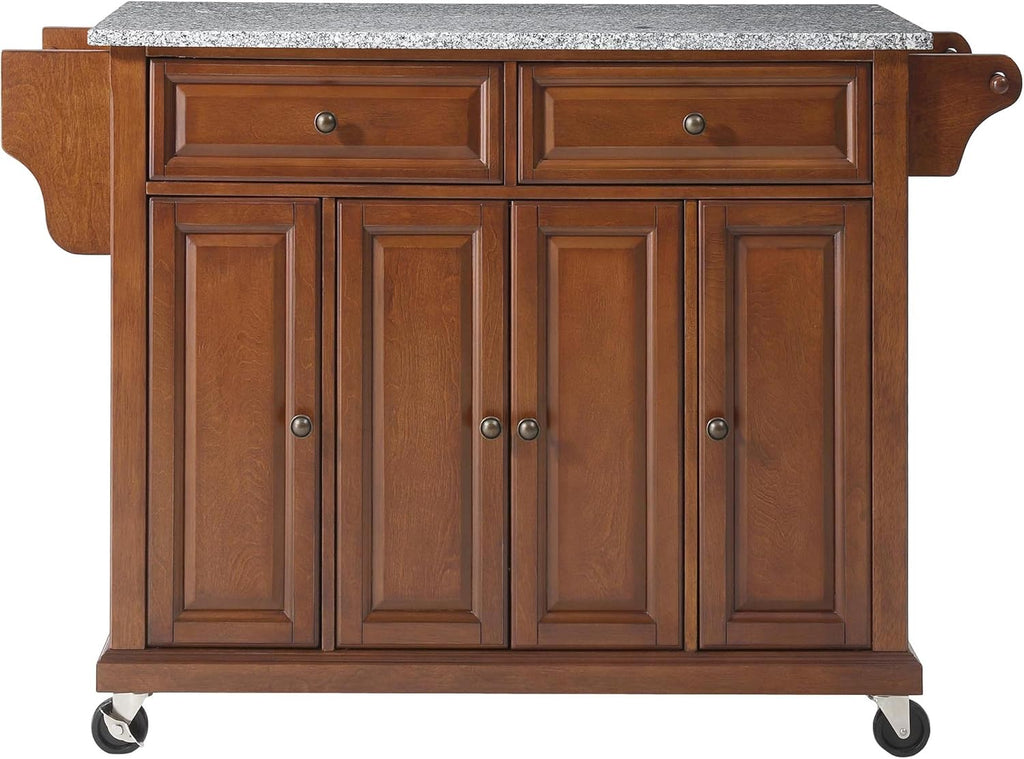 Full Size Kitchen Cart with Solid Black Granite Top W677549