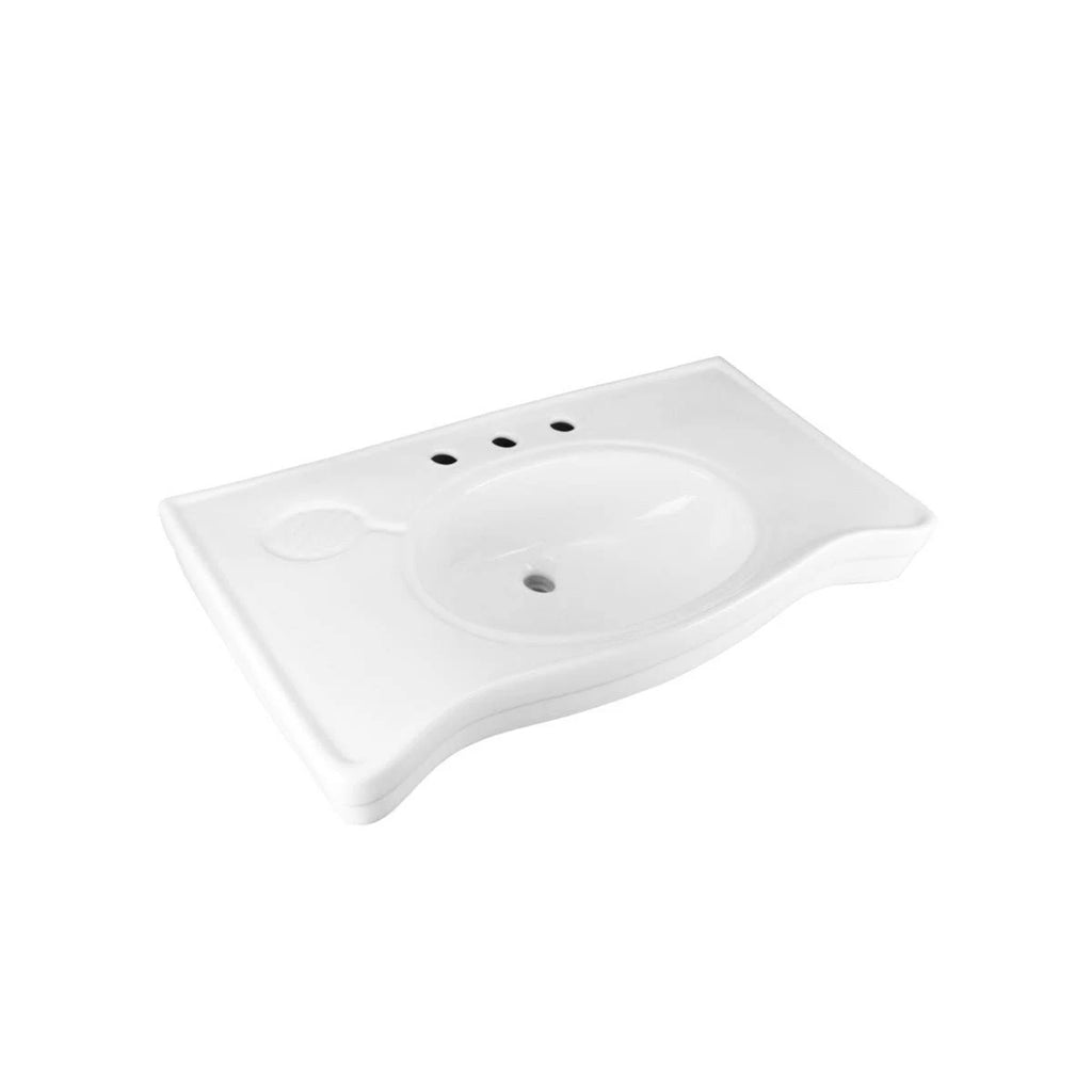 White Console Sink with Chrome Bistro Legs D9943