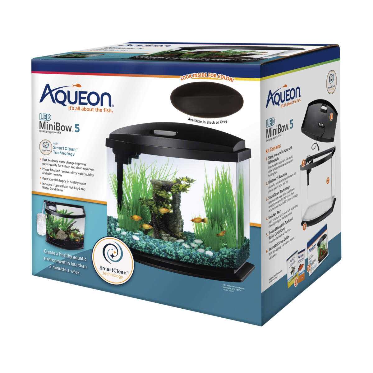 2.5 Gal LED Aquarium Kit Black B2099