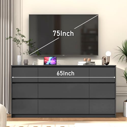 White 9 Drawer Wood Dresser Y40146
