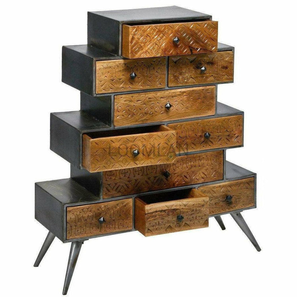 10 Drawer Wood Storage Cabinet F442