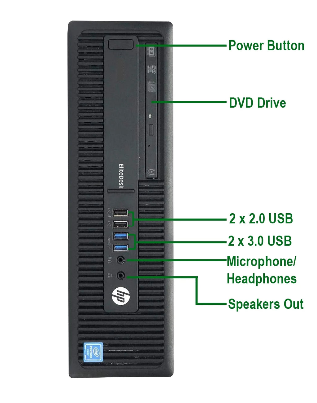 HP 800G1 Desktop SFF Computer Intel Core i5 8GB Ram 500GB HDD NVIDIA GT 1030 2GB 19" LCD Windows 10 (Refurbished) S804