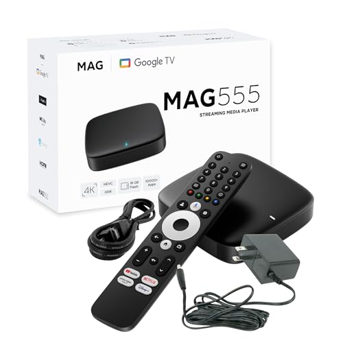 Streaming Media Player with Google TV, 4K HDR, Voice Remote, Dual-Band Wi-Fi, Chromecast, HDMI, AV Output V95395