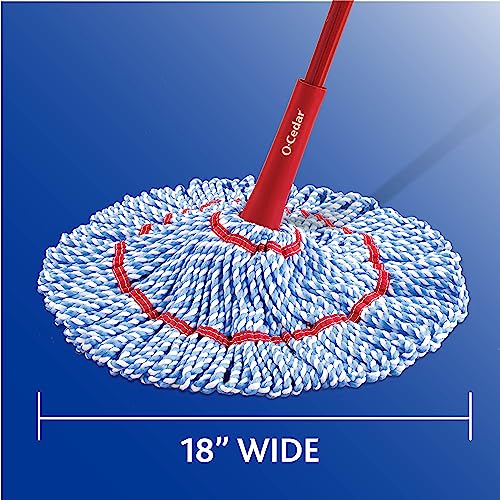 Microfiber Twist Mop with 2 Extra Refills, 18-Inch Mop Head X1160
