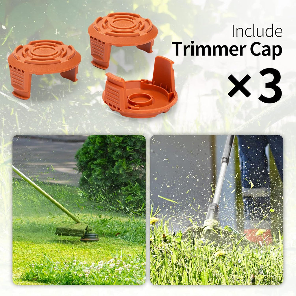 3 Pack Trimmer Replacement Spool Cap Covers O71296