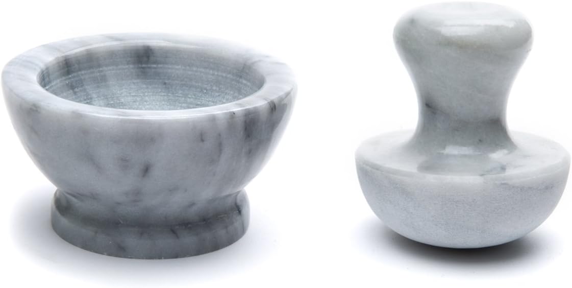 White Marble Mortar and Pestle V64091