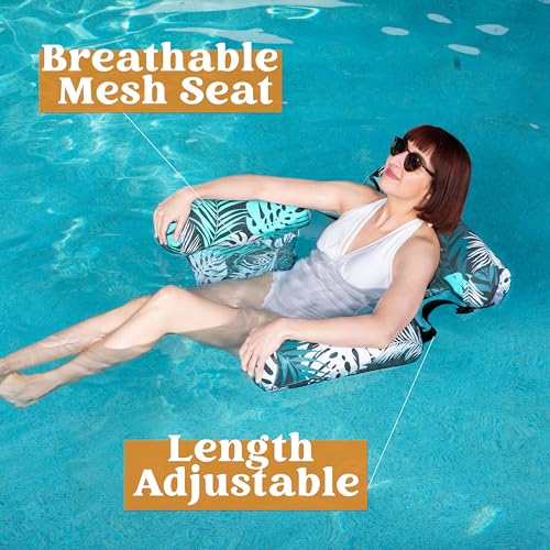 Inflatable Pool Lounge Chair with Plant Pattern C371