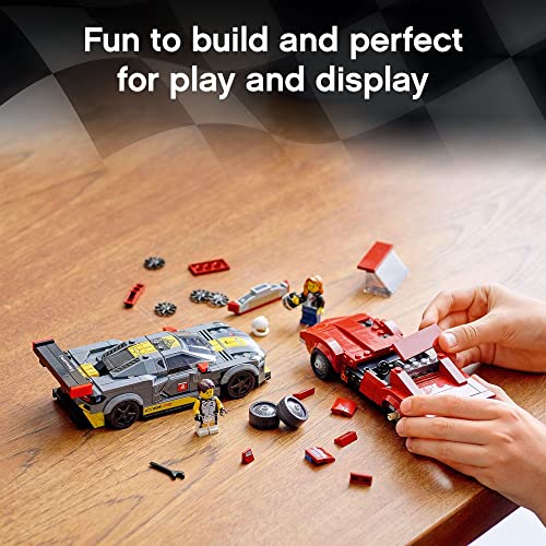 Chevrolet Corvette C8.R Race Car and 1969 Chevrolet Corvette Building Kit (512 Pieces) J125