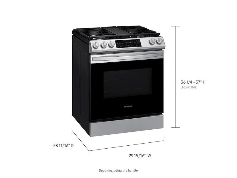 6.0 cu. ft. Smart Slide-in Gas Range with Convection in Stainless Steel V601