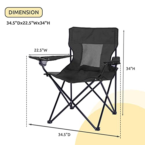 Navy Camping Chair with Cup Holder O4661