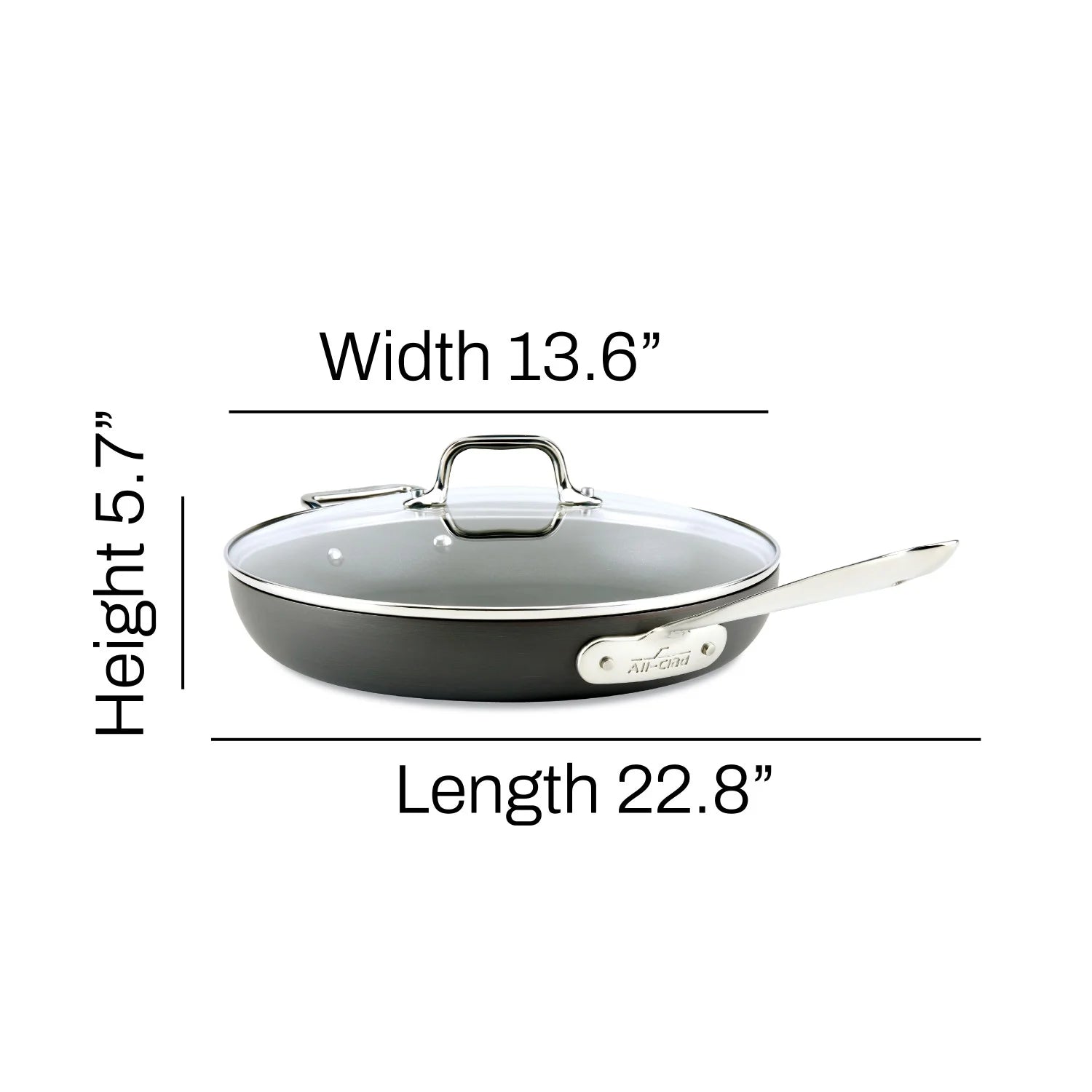 12-Inch Hard Anodized Nonstick Fry Pan with lid E521