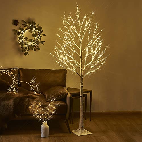 4FT 200 Fairy Lights Lighted Birch Tree E792197