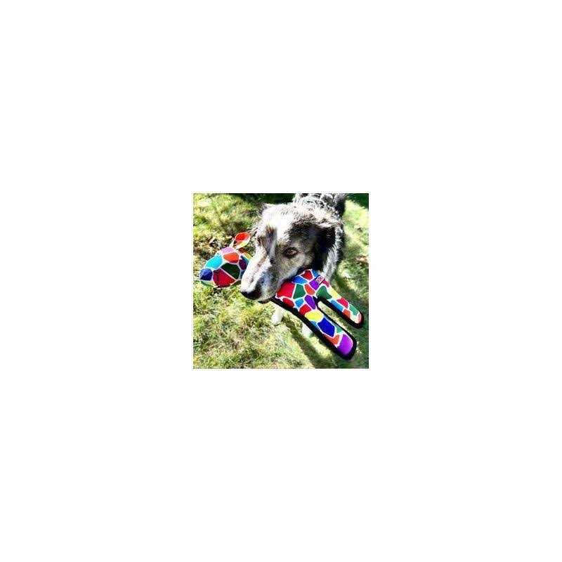 Multicolor Ripstop Giraffe Dog Toy Y248