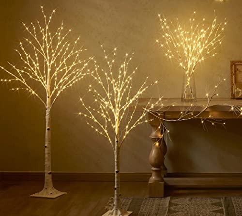 4FT 200 Fairy Lights Lighted Birch Tree E792197