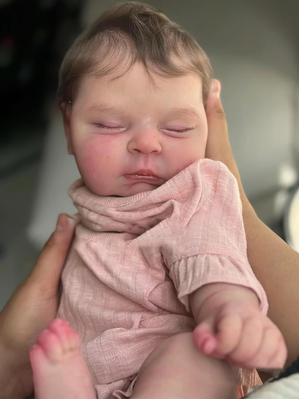 19 Inches Sleeping Realistic Newborn Girl Doll with Weighted Cloth Body and Vinyl Limbs Z247985