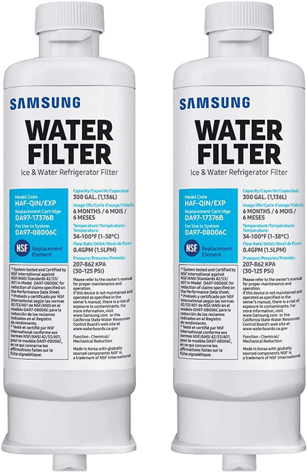 2 Pcs Refrigerator Water Filter E43284